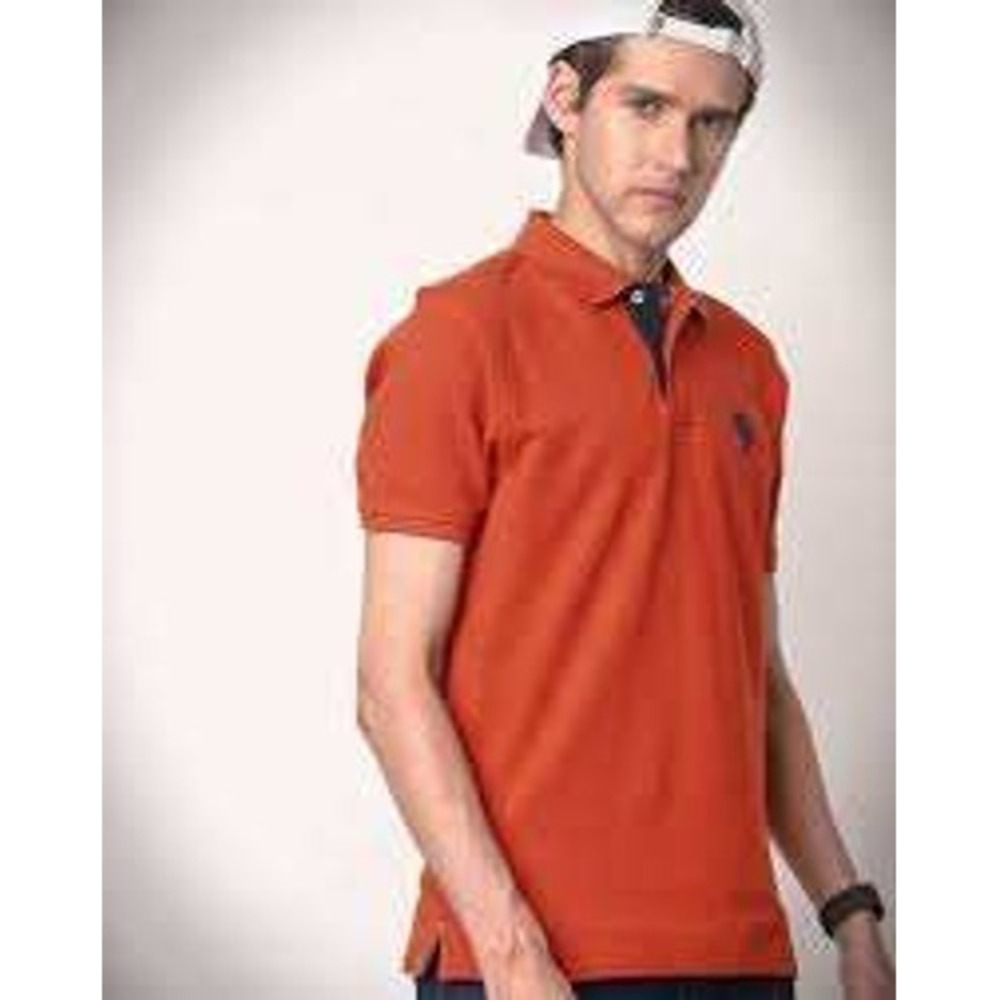 Netplay Mens XXL Rust Orange 2Ply Premium Cotton Lion Logo Polo Shirt